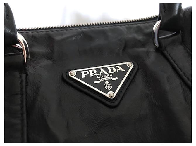 Borsa Barrel Prada in pelle nera Nero - vista 9