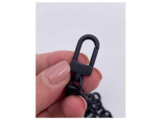 Tracolla Louis Vuitton in metallo nero 92,5 cm - vista 7