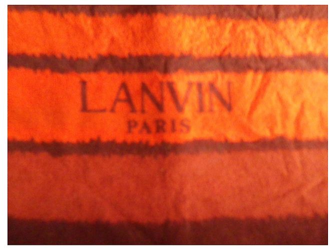 Sciarpa Lanvin in seta arancione e marrone Multicolore - vista 5