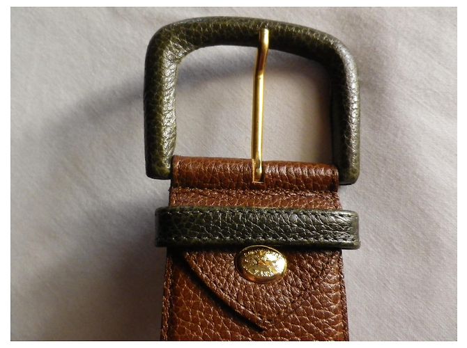 Longchamp Leather Belt Multicolour Camel and Burgundy Multiple colors - view 2