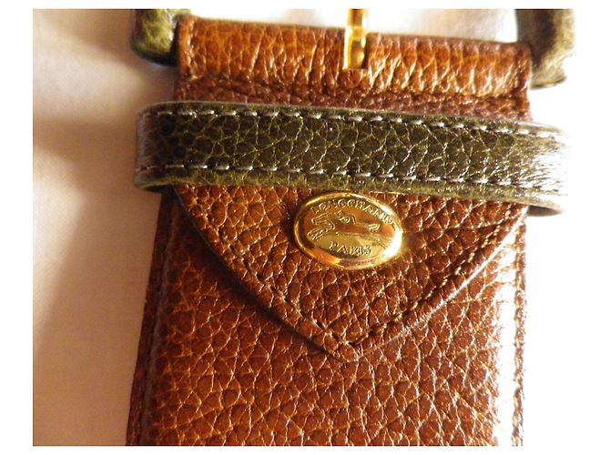 Longchamp Leather Belt Multicolour Camel and Burgundy Multiple colors - view 3