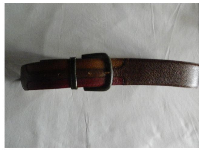 Longchamp Leather Belt Multicolour Camel and Burgundy Multiple colors - view 5