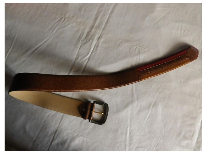 Longchamp Leather Belt Multicolour Camel and Burgundy Multiple colors - view 9