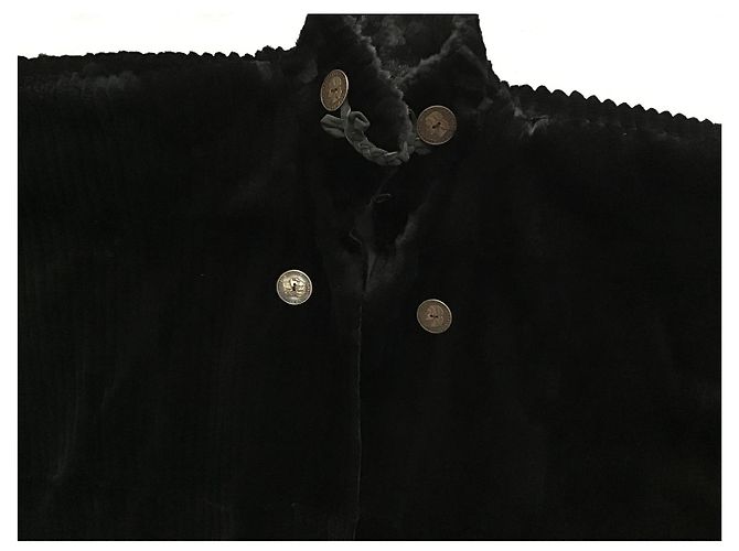 Fendissime Wende-Cape-Poncho Schwarz Grau - Ansicht 5