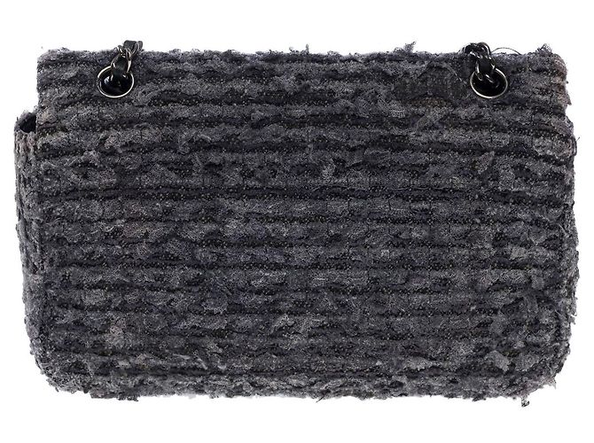 Mademoiselle Borsa Chanel 2.55 in tweed grigio - 101378 - vista 3
