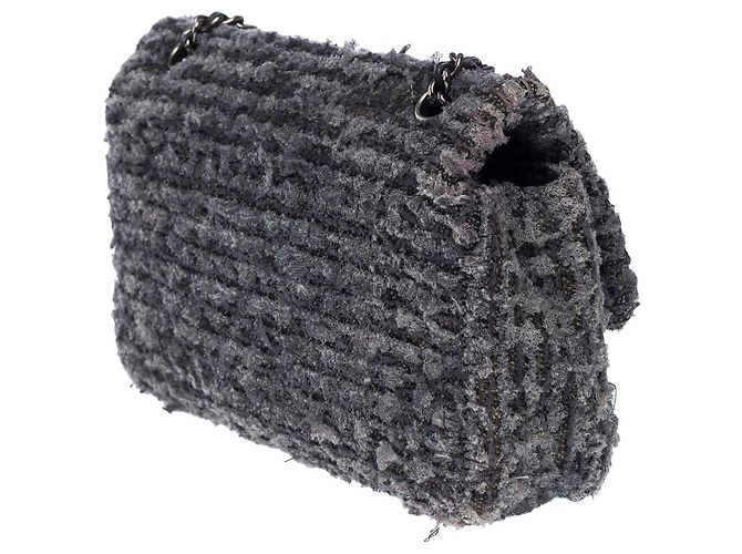 Mademoiselle Borsa Chanel 2.55 in tweed grigio - 101378 - vista 5