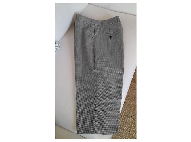 Short Bermuda Givenchy houndstooth preto e branco em lã - vista 2