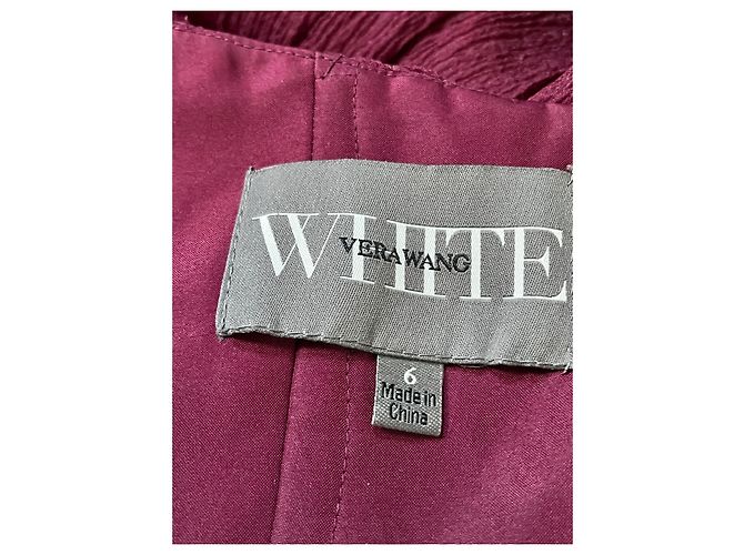 Vera Wang Trägerloses Abendkleid aus burgunderrotem Tüll Bordeaux - Ansicht 5