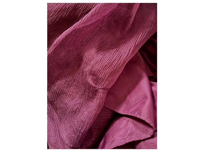 Vera Wang Trägerloses Abendkleid aus burgunderrotem Tüll Bordeaux - Ansicht 6