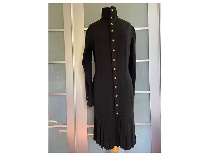 Vintage Chanel-Wollkleid Schwarz - Ansicht 4