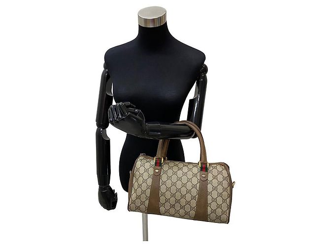 Ophidia Borsa a tracolla Horsebit in tela GG marrone Gucci Beige - vista 2