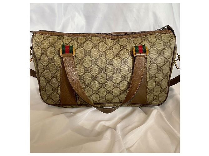 Ophidia Borsa a tracolla Horsebit in tela GG marrone Gucci Beige - vista 5