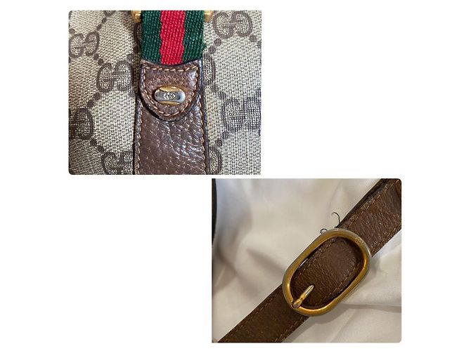 Ophidia Borsa a tracolla Horsebit in tela GG marrone Gucci Beige - vista 9