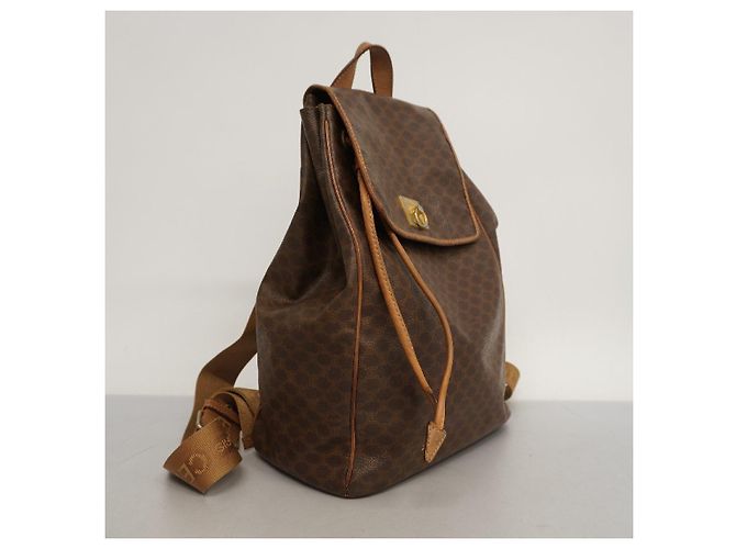 Zaino Céline Macadam Marrone PVC Oro - vista 2