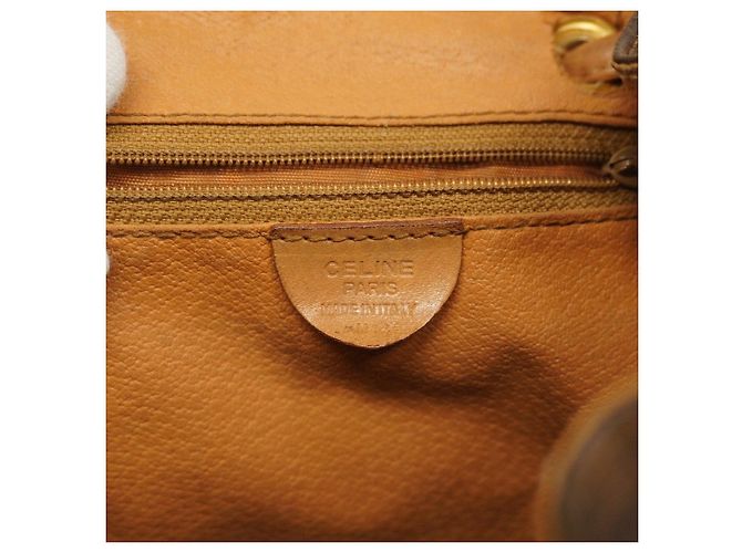 Zaino Céline Macadam Marrone PVC Oro - vista 5