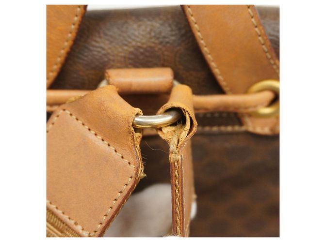 Zaino Céline Macadam Marrone PVC Oro - vista 7
