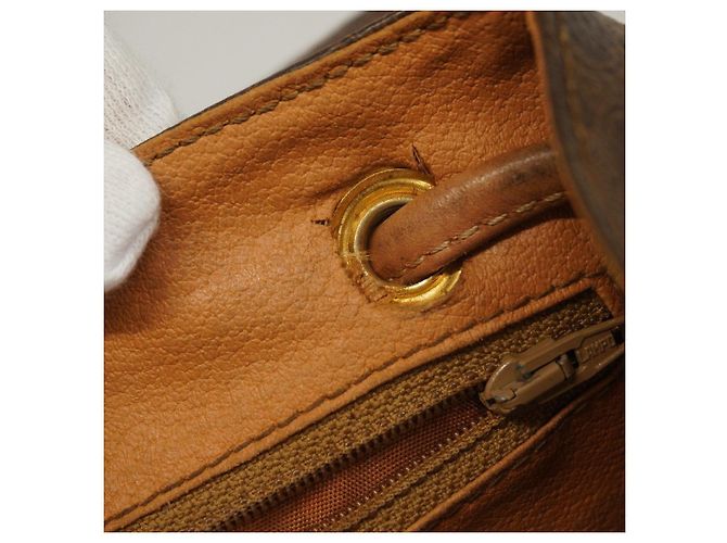 Zaino Céline Macadam Marrone PVC Oro - vista 8