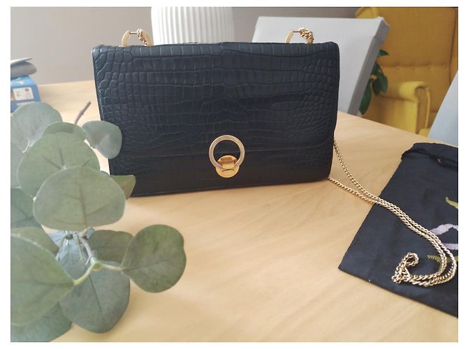 Borsa a mano Hermès in pelle di coccodrillo nera Nero - vista 2