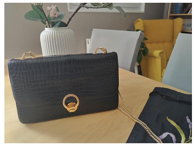 Borsa a mano Hermès in pelle di coccodrillo nera Nero - vista 3