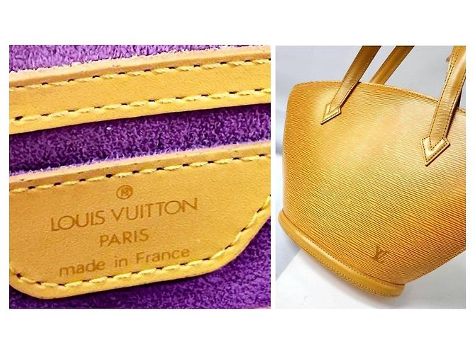 Louis Vuitton Epi-Einkaufstasche Lila Gelb - Ansicht 6