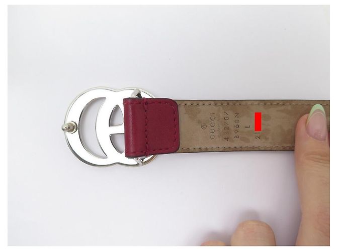 GUCCI GG MARMONT GÜRTEL 432707 IN BORDEAUX-LEDERGRÖSSE 60 M LEDERGÜRTEL - Ansicht 3