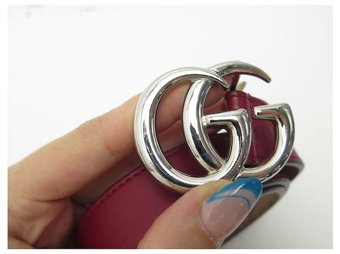 GUCCI GG MARMONT GÜRTEL 432707 IN BORDEAUX-LEDERGRÖSSE 60 M LEDERGÜRTEL - Ansicht 8