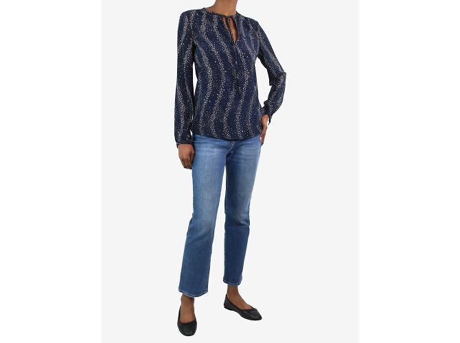 Vanessa Seward Camisa de seda con estampado de estrellas azul - talla FR 34 - vista 2