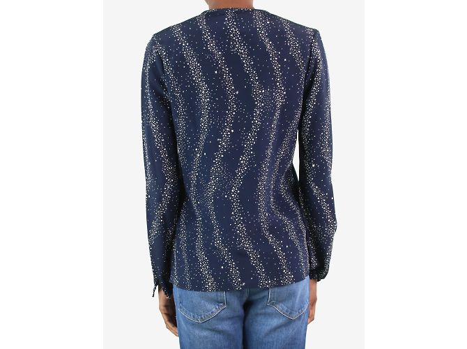 Vanessa Seward Camisa de seda con estampado de estrellas azul - talla FR 34 - vista 3