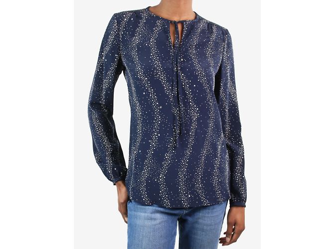 Vanessa Seward Camisa de seda con estampado de estrellas azul - talla FR 34 - vista 4