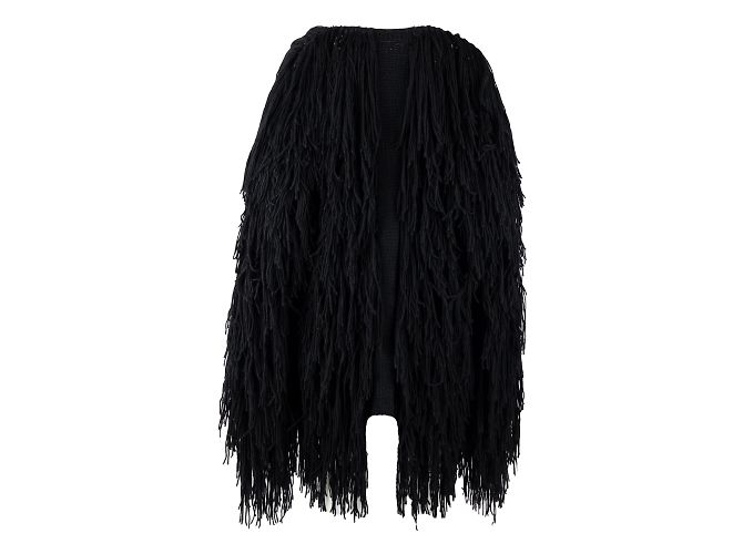 Autre Marque Collection Privée Strickjacke mit Fransen Schwarz - Ansicht 2