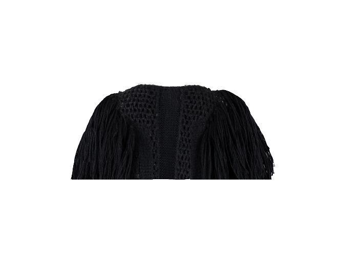 Autre Marque Collection Privée Strickjacke mit Fransen Schwarz - Ansicht 3
