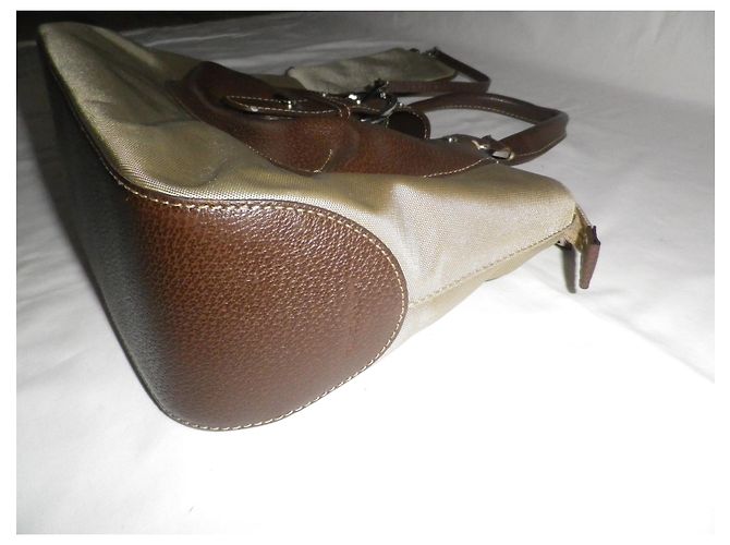 Borsa Lancel in tela kaki e pelle marrone Cachi - vista 5