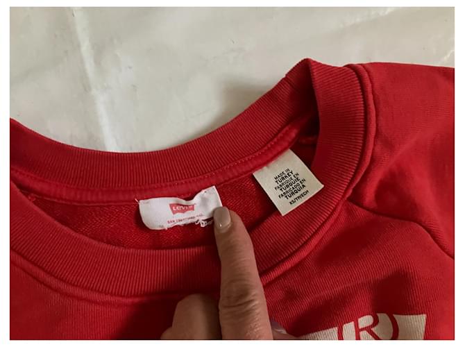 Levi's Sweatshirt aus roter Baumwolle mit Print - Ansicht 4