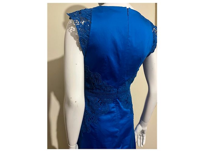 Autre Marque Vestido Marios Schwab azul celeste com enfeites de renda - vista 5