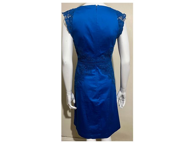 Autre Marque Vestido Marios Schwab azul celeste com enfeites de renda - vista 6