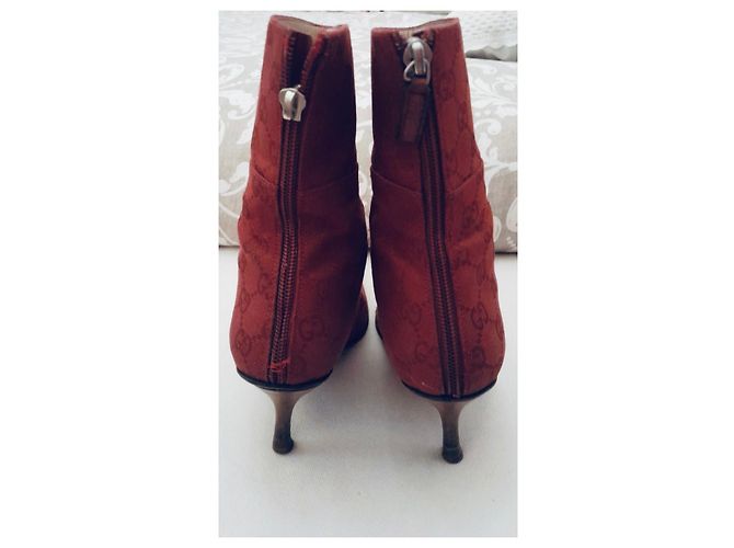 Botas Gucci Vermelhas de Algodão Vermelho - vista 3