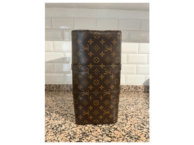 Abbesses Louis Vuitton Nebulosa Keepall 35 Marrone Argento - vista 6