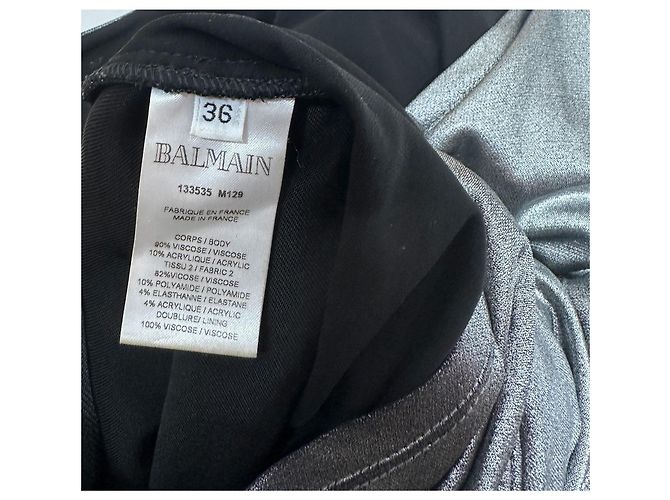 Balmain Minikleid silber gerafft - Ansicht 10