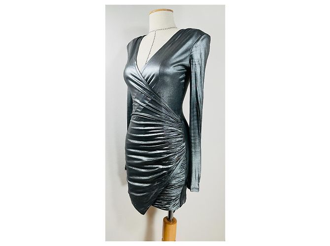 Balmain Minikleid silber gerafft - Ansicht 3