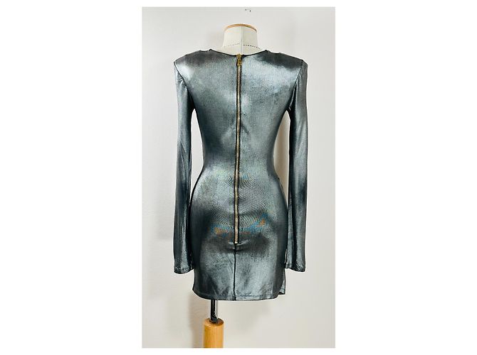 Balmain Minikleid silber gerafft - Ansicht 6