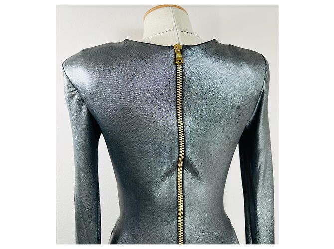 Balmain Minikleid silber gerafft - Ansicht 7