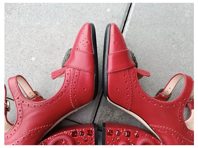 Stivaletti Gucci in pelle bordeaux Bordò - vista 12