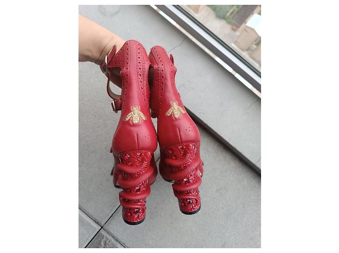 Stivaletti Gucci in pelle bordeaux Bordò - vista 18