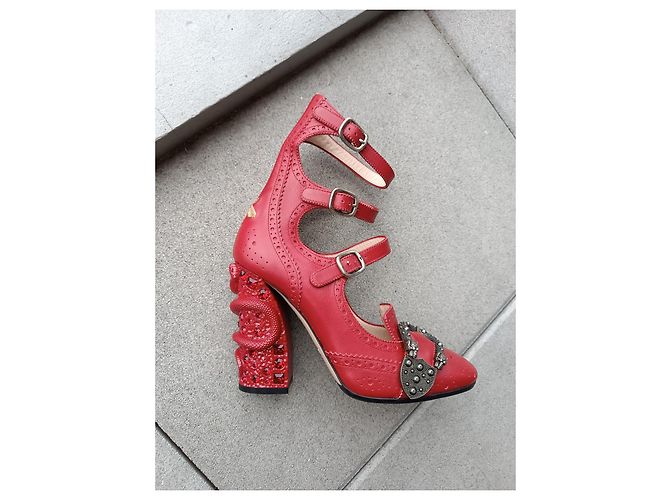 Stivaletti Gucci in pelle bordeaux Bordò - vista 2