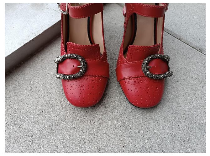 Stivaletti Gucci in pelle bordeaux Bordò - vista 3