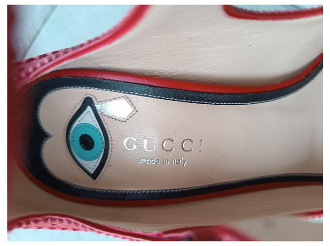 Stivaletti Gucci in pelle bordeaux Bordò - vista 8