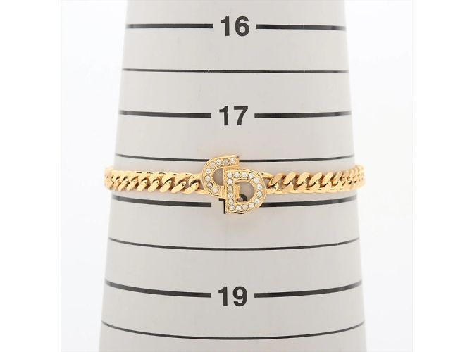 Dior Bracciale a catena con logo ingioiellato in oro - vista 10