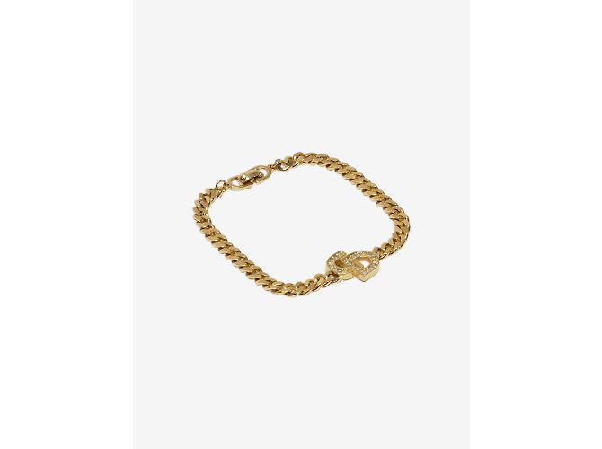 Dior Bracciale a catena con logo ingioiellato in oro - vista 2
