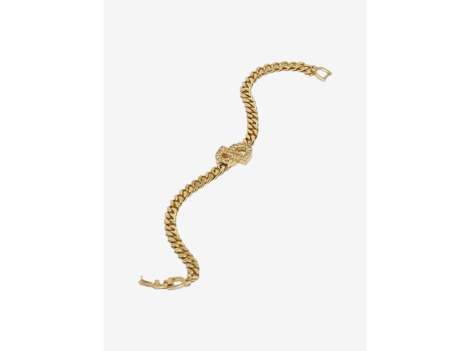 Dior Bracciale a catena con logo ingioiellato in oro - vista 3