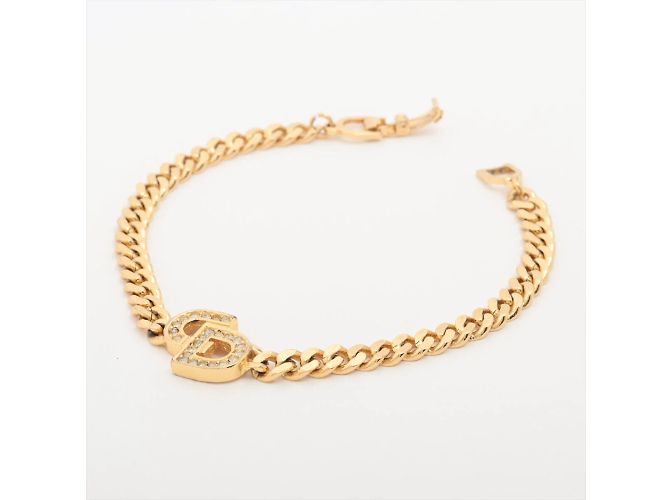 Dior Bracciale a catena con logo ingioiellato in oro - vista 5